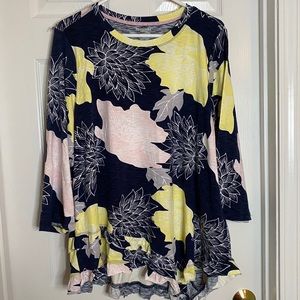 NWT Westbound Plus Asymmetric Ruffle top 2X